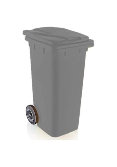 Omnipazar Sy-6505 Tekerlekli Kapaklı Plastik Çöp Konteyneri 120 Lt Gri