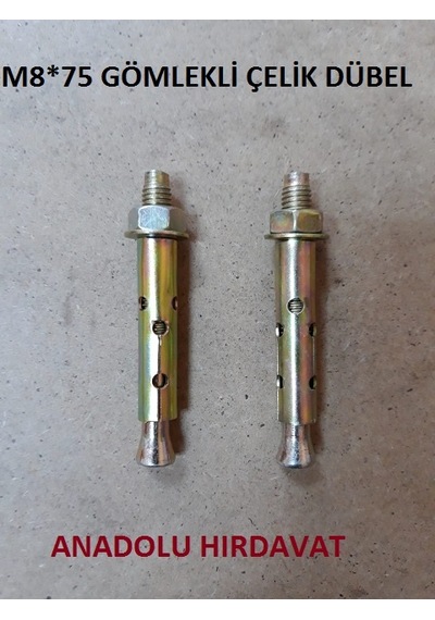 Çelik Dübel M8 x 75 Mm Gömlekli Çelik Dübel 4 Adet Gönderilir