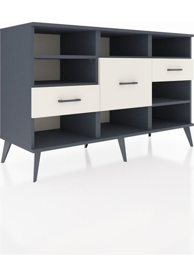 Hyperion Konsol 5 Raflı 3 Çekmeceli 132x44x83 Antrasit-antrasit/aytaşı Antrasit/aytaşı Hyperion Konsol 5 Raflı 3 Çekmeceli 132x44x83 Antrasit-antrasit/aytaşı Antrasit/aytaşı