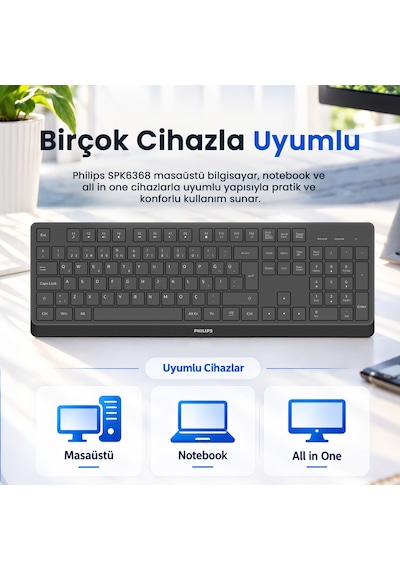 Philips SPK6368 Kablosuz Türkçe Q Klavye