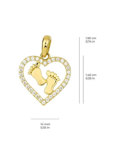 Goldkupe 14 Ayar Altın Kalp Minik Ayaklı Kolye Ucu 0,98 Gr-3396