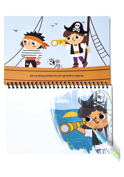 Magic Water Sihirli Boyama Kitabı Özel Sulu Kalem İle Water Painting Pirates Korsanlar