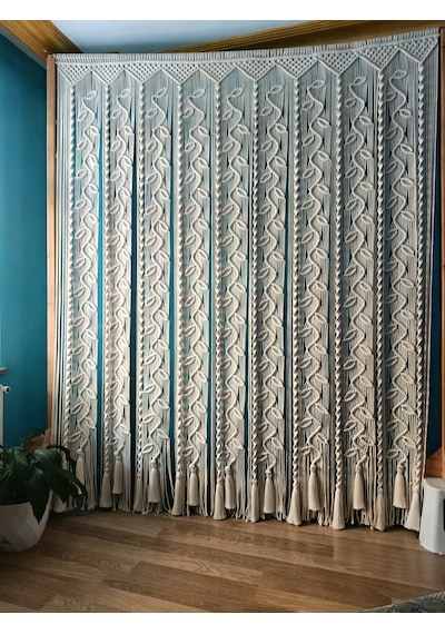 Makrome Perde 200 X 250cm Ekru