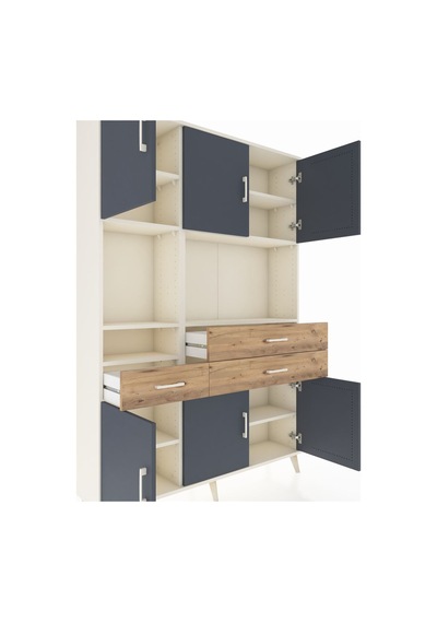 Arges Dolap 9 Raflı 3 Çekmeceli 6 Kapaklı 132x30x195 Aytaşı-antrasit/çam Antrasıt/atlas Çam Arges Dolap 9 Raflı 3 Çekmeceli 6 Kapaklı 132x30x195 Aytaşı-antrasit/çam Antrasıt/atlas Çam