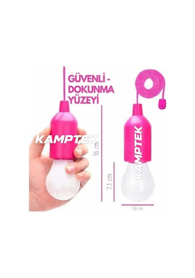 Kamp Karavan Çadır Renkli Pille Çalışan Çek Yak Ampül Işıldak Lamba 1 Adet Çok Renkli