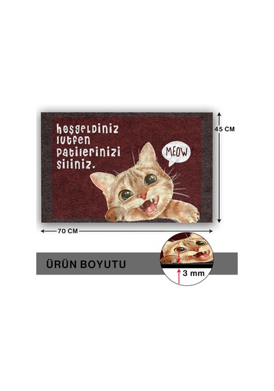 Tasarımlı Dekoratif Kapı Önü Paspas, Dış Mekan/ev İçi/banyo/mutfak/yatak Odası/giriş Paspasları Patileriniz Çok Renkli