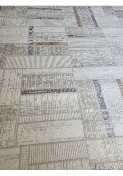 London Krem Multi Dekoratif Bambu Akrilik Yumuşak Modern Özel Ölçü Koridor Oturma Çocuk Odası Halısı 003-krem/multi