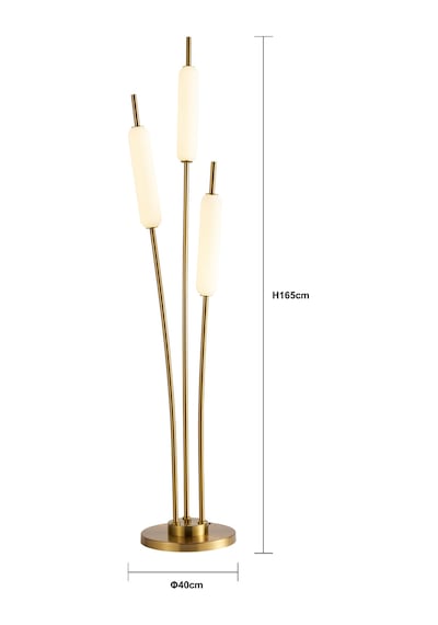 Reed 3'lü Gold 36 Watt Led Lambader