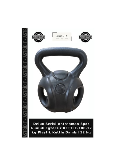 Delux Serisi Antrenman Spor Günlük Egzersiz Kettle-100-12 Kg Plastik Kettle Dambıl 12 Kg