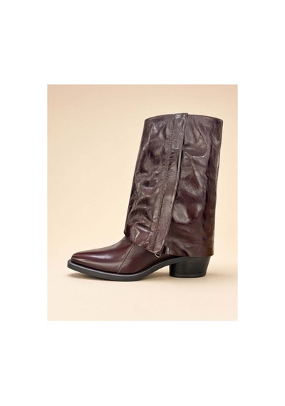 37brandshoes Koyu Bordo Deri Botlar Bordo Bordo