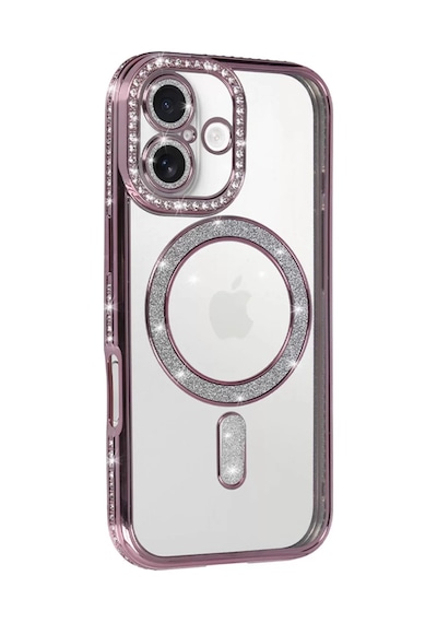 Newface Apple İphone 17 Joke Simli Magneticsafe Kılıf - Pembe