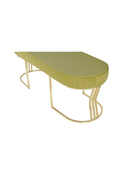 Viego Gold Striped- Hardal Kapitoneli Chester Model Puf & Bench & Koltuk & Uzun Makyaj Puff & Yatak Ucu &önü