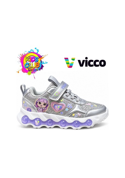 Vicco Vicoo Olmo Akıllı Bağcıklı Işıklı Ortopedik Çocuk Spor Ayakkabı Gümüş