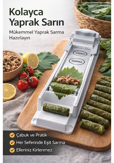 Reoona Pratik Yaprak Dolma Sarma Makinesi Yaprak Dolma Sarma Aparatı Asma Yaprağı Dolma Yapma Aleti siyah