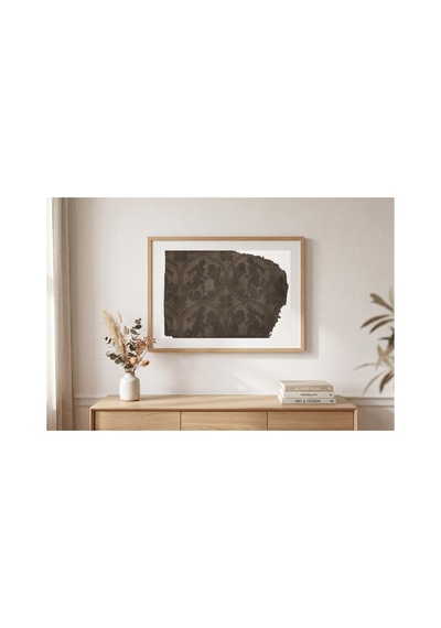 Anonim Aslan Mızraklayan Kral Madalyonları Çerçevesiz Poster 21x30 Cm A4 Geometrik Desen Etnik