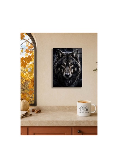 Bozkurt Portre Metal Tablo - Vahşi Doğa Duvar Dekoru, Metal Poster Wall Art Çok Renkli - 924525060 Çok Renkli - 924525060 Çok Renkli