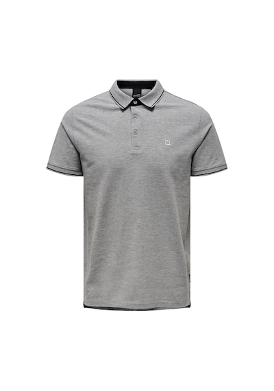 Only & Sons Erkek Onsfletcher Polo Yaka %100 Pamuk T-shirt 22024827 Gri Gri