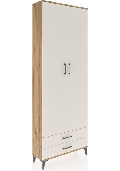 Arges Dolap 5 Raflı 2 Çekmeceli 2 Kapaklı 88x30x243 Çam-aytaşı Çam