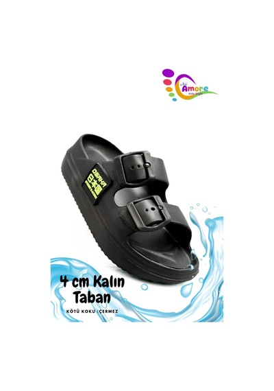 Sermoda Çift Toka Hafif Eva Yazlık Plaj Çocuk Terliği Havuz Terliği Lavabo Terliği Os Siyah Sermoda Çift Toka Hafif Eva Yazlık Plaj Çocuk Terliği Havuz Terliği Lavabo Terliği Os Siyah