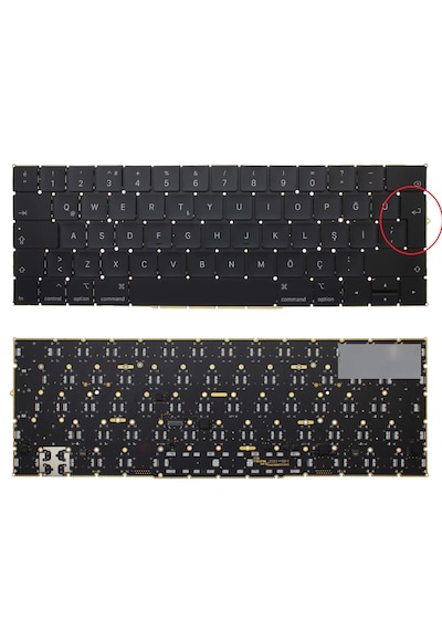 Apple Uyumlu MacBook Pro Touch Bar A1989, A1990 Mid 2018, Emc3214 Klavye Tr Büyük Enter