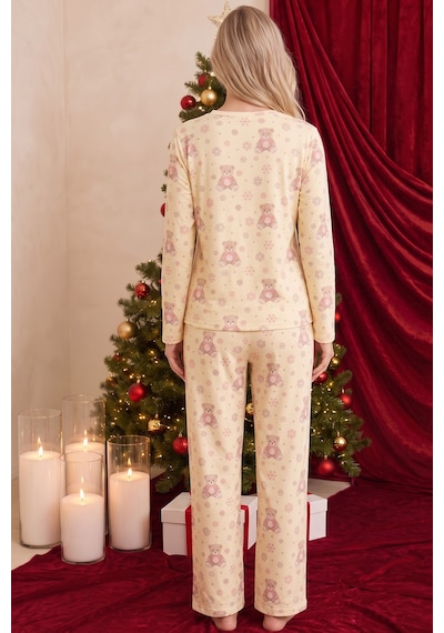 Siyah İnci Yılbaşı Temalı Desenli Termal Kumaşlı Ultra Soft Yumuşak Örme Pijama Takımı 26226917 Açık Sarı Siyah İnci Yılbaşı Temalı Desenli Termal Kumaşlı Ultra Soft Yumuşak Örme Pijama Takımı 26226917 Açık Sarı