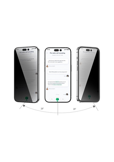 Blueo Apple Uyumlu iPhone 15 Pro Max  Hayalet Anti-peep Hayalet Ekran Koruyucu