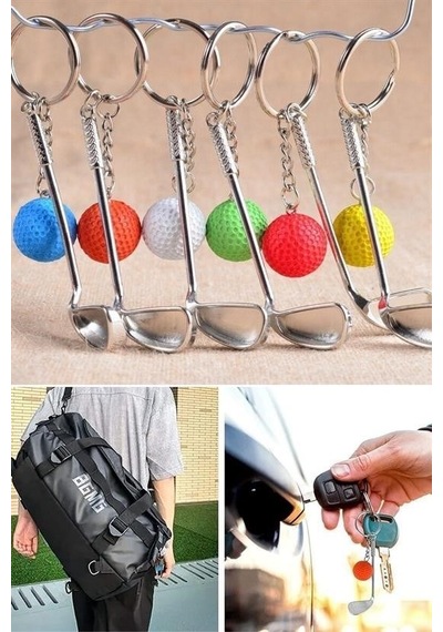 Buradabuldun Gerçekçi Golf Tasarımlı Şık Anahtarlık Kolye Çanta Süsü Golf Keychain