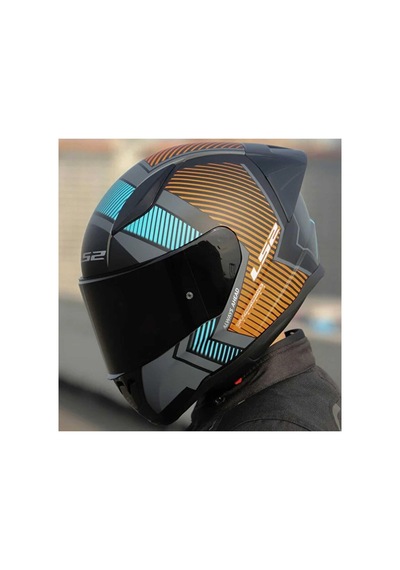 Ls2 Rapid 2 Extra Full Face Motosiklet Kaskı Şeffaf + Siyah Vizörlü Mat Gri - Neon Turuncu