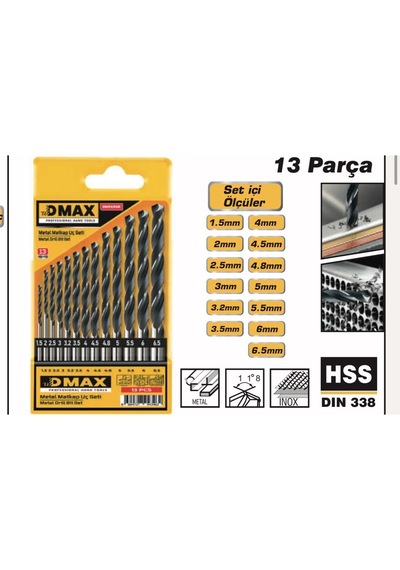 Dmax Metal Matkap Ucu Set 13 Parça