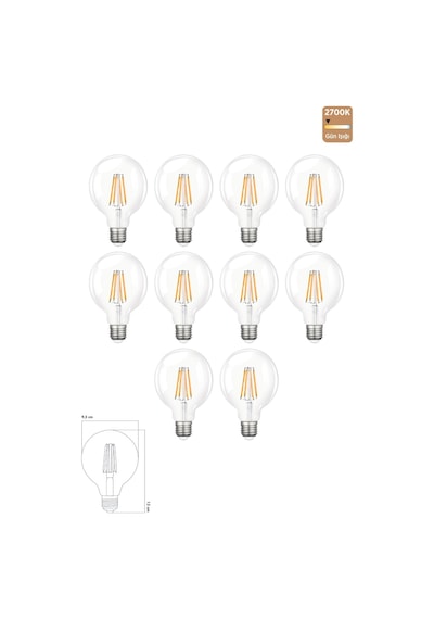Rustik Led Ampul E27 G95 6w 2700k Gün Işığı 10'lu Erd-88
