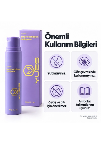 Yues Üzümlü Sakız Aromalı Florürlü Pompalı Diş Macunu 60 G Beyazlatma