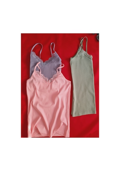 Demirsa Boutique Fitilli, Dantelli İp Askılı, Pamuklu, Likralı, V Yaka Yeşil, Mavi Ve Pembe Ribana Kadın Atlet 3'lü Mavi-yeşil-pembe Demirsa Boutique Fitilli, Dantelli İp Askılı, Pamuklu, Likralı, V Yaka Yeşil, Mavi Ve Pembe Ribana Kadın Atlet 3'lü Mavi-yeşil-pembe