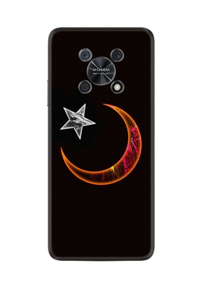 Huawei Nova Y90 Kılıf Resimli Desenli Silikon Platinium Series Ay Yıldız 1884