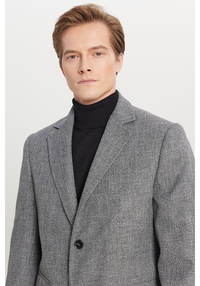 AC&Co / Altınyıldız Classics Erkek Antrasıt Standart Fit Normal Kesim Mono Yaka Armürlü Kapak Cepli Palto Antrasit AC&Co / Altınyıldız Classics Erkek Antrasıt Standart Fit Normal Kesim Mono Yaka Armürlü Kapak Cepli Palto Antrasit