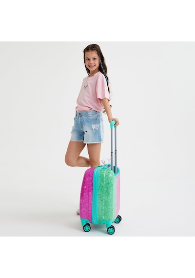 Coral High Kids Pembe Su Yeşili Kedi Desenli Çocuk Valizi 16725 Yeşil - Pembe