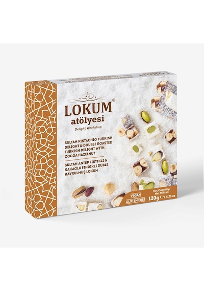 Sultan Antep Fıstıklı & Kakaolu Fındıklı Duble Kavrulmuş Lokum 120g