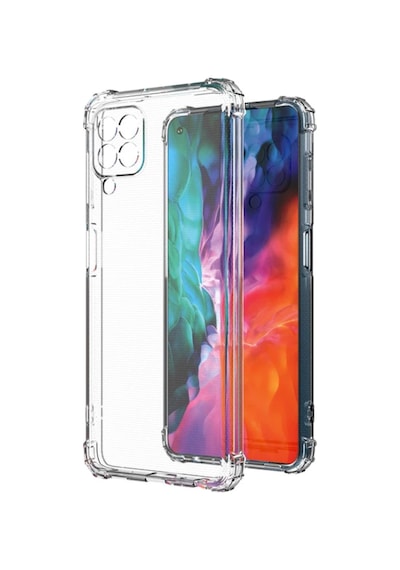 Samsung Uyumlu Galaxy M22 Kamera Korumalı Antişok Airbag Köşe Korumalı Silikon Şeffaf Kapak