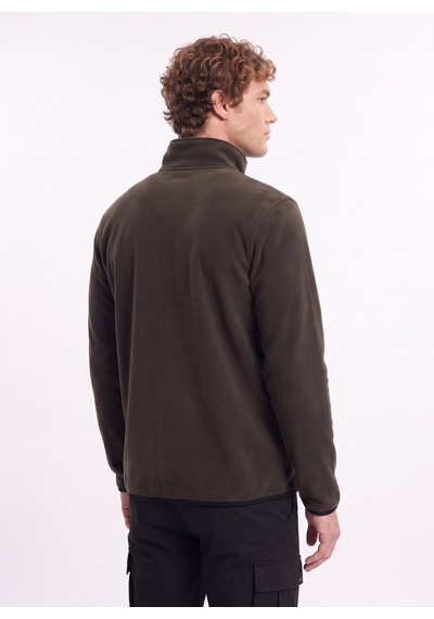 Jeep Kahverengi Erkek Polar Sweatshırt J4wm-swt4444 Koyu Haki