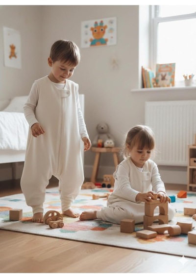 Xmlbayiciniz Kolsuz Uyku Tulumu, %100 Doğal Pamuk, Unisex, 0-6 Ay, Ekru Çok Renkli