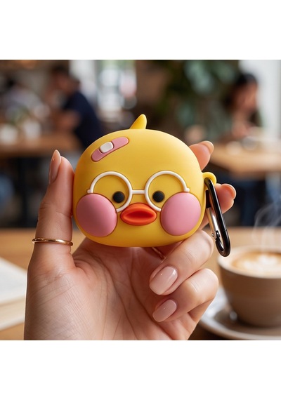 Caseonn Samsung Galaxy Buds 4 Kılıf Karakter Figürlü Sevimli Civciv Neon Sarı