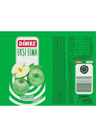 Dimes Ekşi Elmalı İçecek 250 Ml X 12 Adet