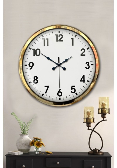 52 Cm Gold Metal Klasik Duvar Saati