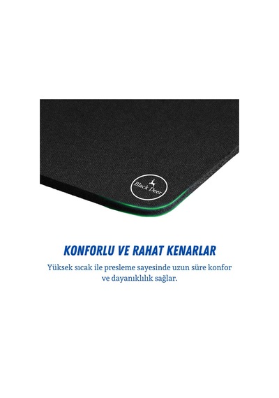 Black Deer Siyah 35x28 Large Boy Professional Gaming Ofis Mouse Pad Kaydırmaz Mouse Pad