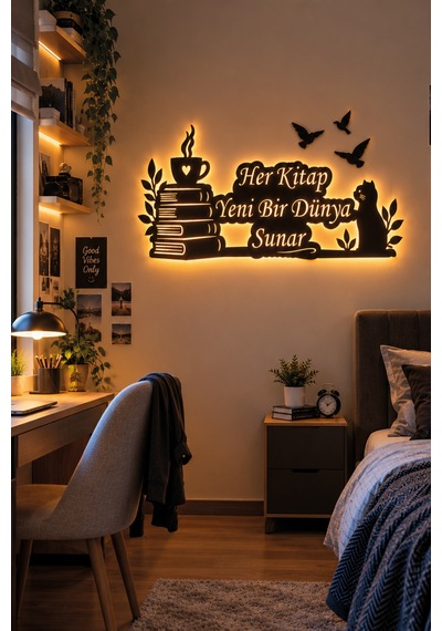 Led Işıklı Tablo Kitap Ve Kedi Temalı Dekoratif Duvar Tablosu Her Kitap Yeni Bir Dünya Sunar Sarı - 932465955 Sarı Led Işıklı Tablo Kitap Ve Kedi Temalı Dekoratif Duvar Tablosu Her Kitap Yeni Bir Dünya Sunar Sarı - 932465955 Sarı