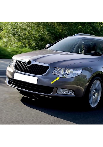 Skoda Superb Mk2 2009-2013 Far Yıkama Kapağı Krom Sol Ön 3t0955109a