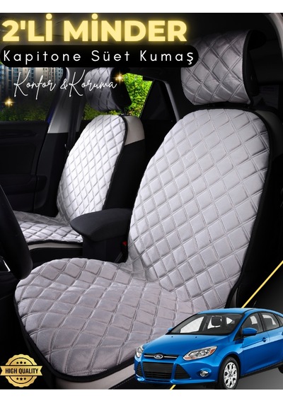 Ford Focus Uyumlu 2'li Süet Oto Koltuk Minderi Terletmez Universal Oto Koltuk Kılıfı A11