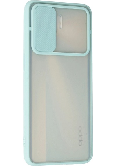 Newface Oppo Reno 4 Lite Kılıf Palm Buzlu Kamera Sürgülü Silikon Glblseme - 56 - Turkuaz