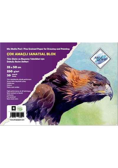 Art Liva Sanatsal Resim Defteri Sulu Teknik 20 Sayfa 35x50 350 G