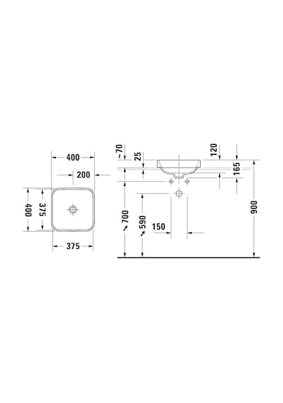 Duravit Lavabo Çanak Happy D.2 Plus 40 x 40 CM. Antrasit Mat 2359