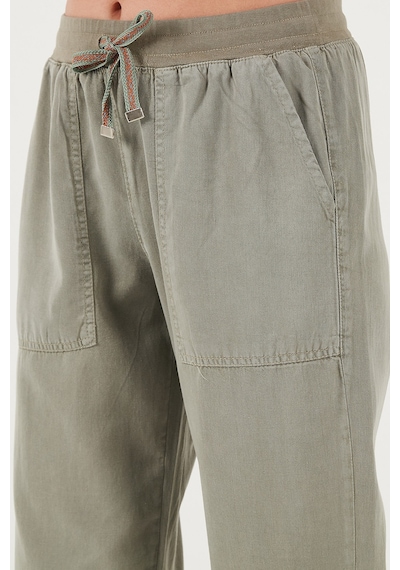 Lela Regular Fit Yüksek Bel Lastikli Paça Jogger Spor Bayan Pantolon 668Yp5039 Haki